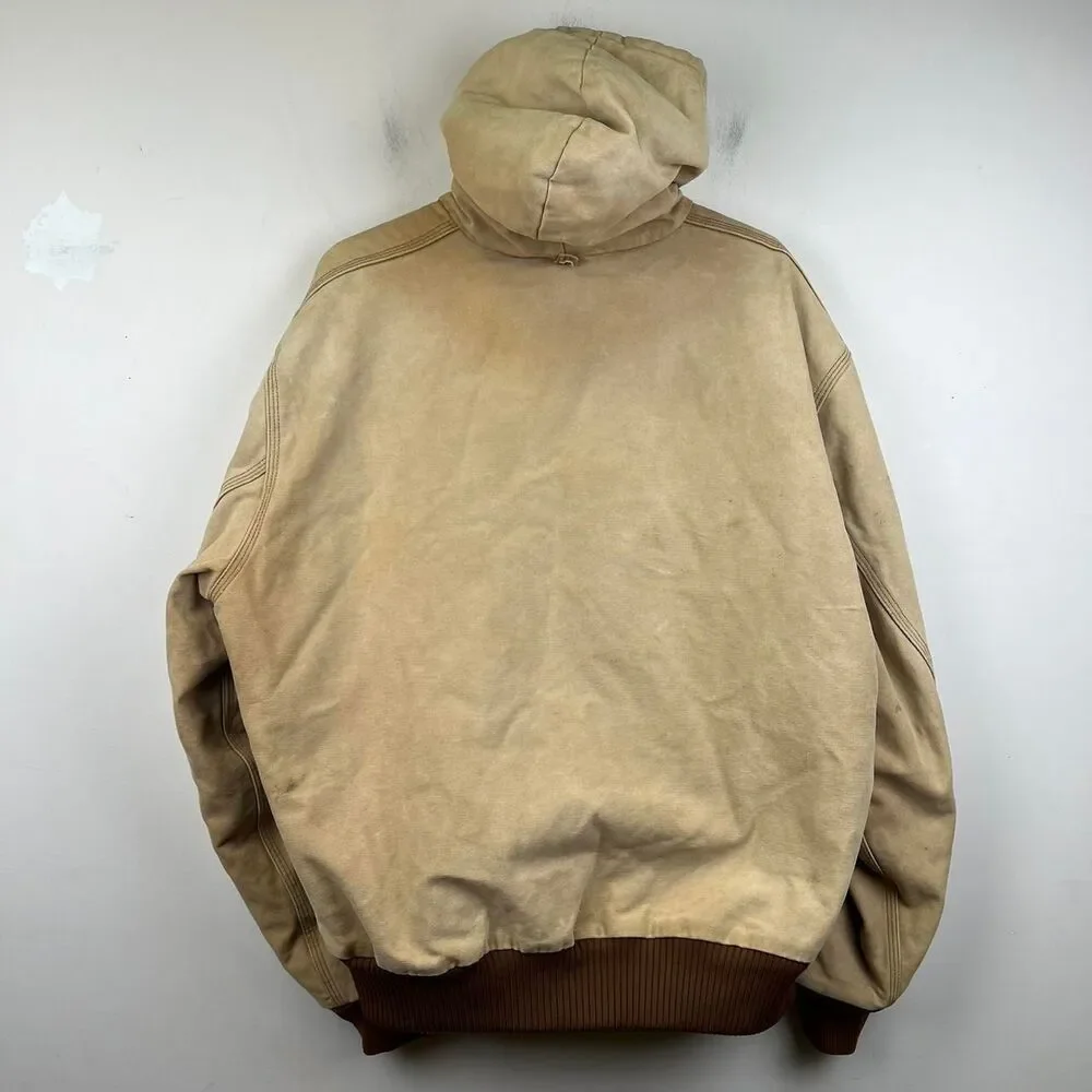 Vintage Carhartt J04 BRN men's canvas bomber jacket size 2XL